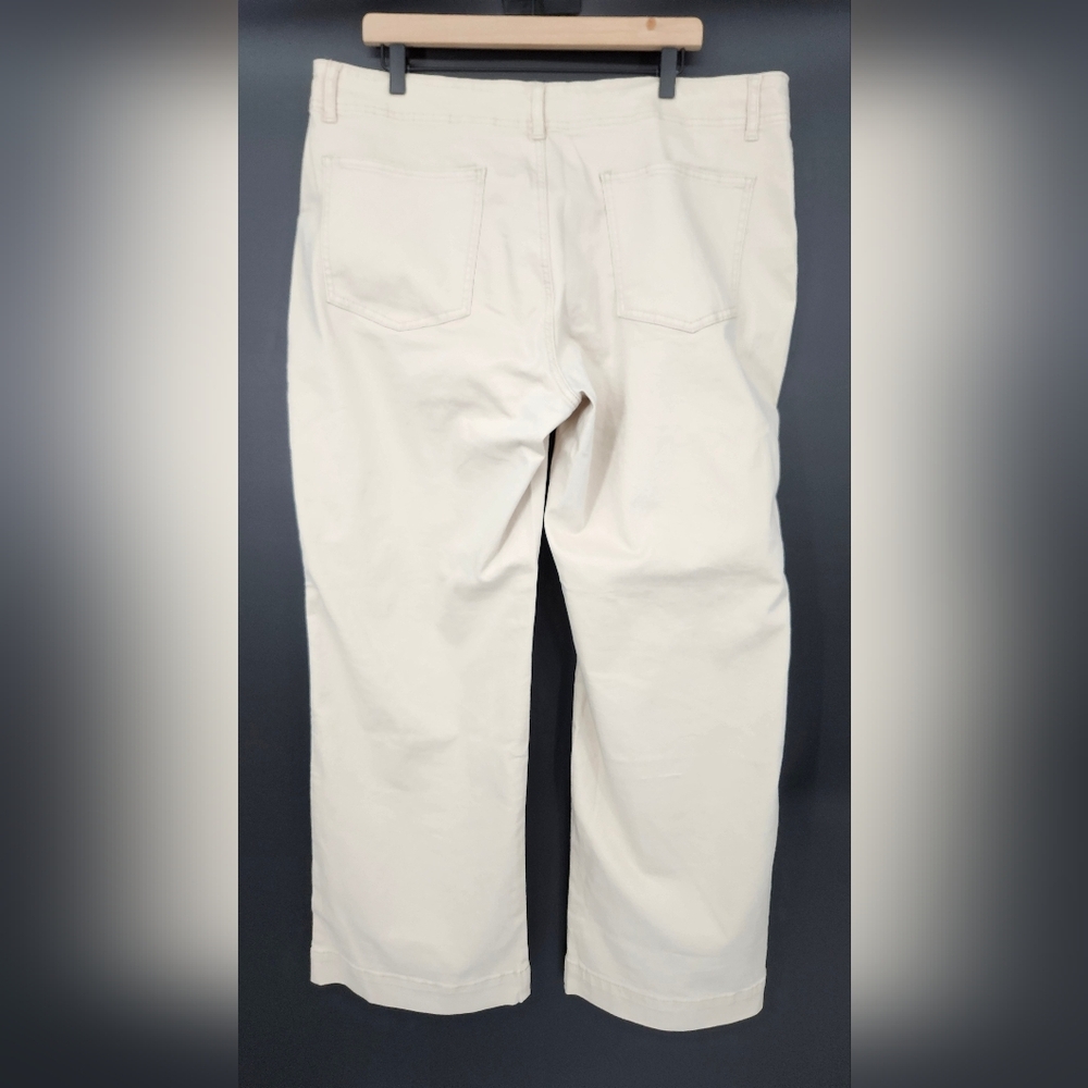 Flamingals NWT Womens Straight Leg Pants Size 4XL Khaki Neutral Normcore Staple - Picture 6 of 9